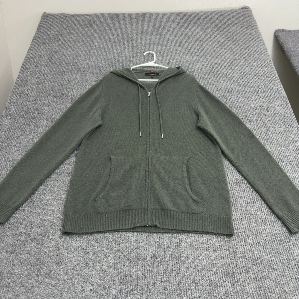 Quince Hoodie Men XL Green Cashmere Full Zip Knit Casual Minimalist